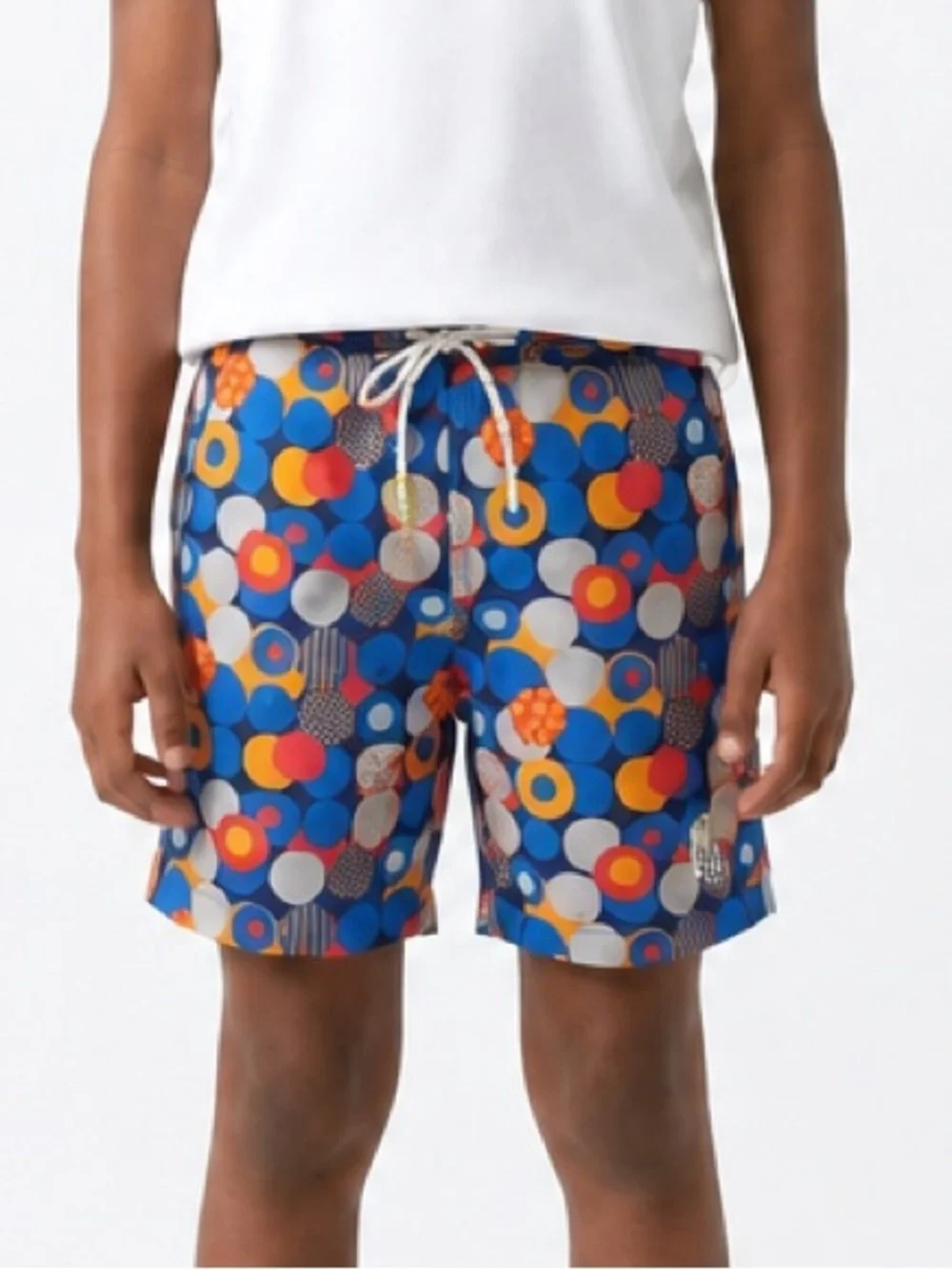 Psycho Bunny Blue Multi Polka Dot Swim Shorts boys 7/8